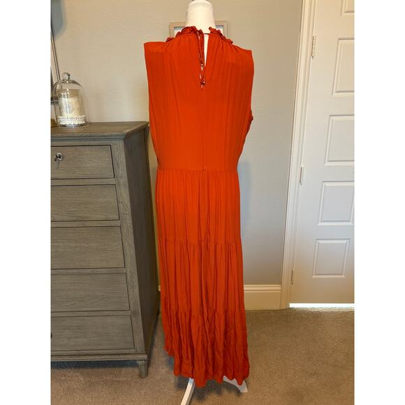 Calvin Klein | Orange Tiered Maxi Dress | 12 - Picture 11 of 15